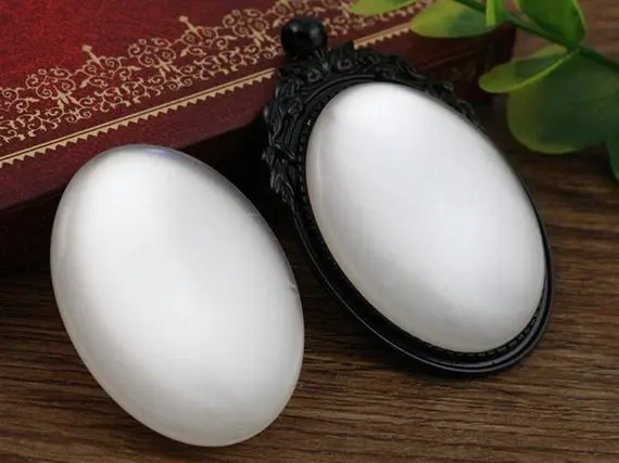 New Fashion 5pcs 30x40mm White Color Flat Back Resin Cabochons Cameo V5-30
