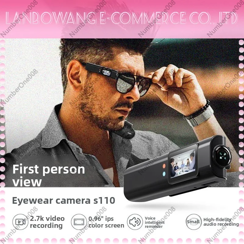 HD 2.7K WiFi Action Camera Glasses First Person Perspective Head Mounted Outdoor Video Recorder