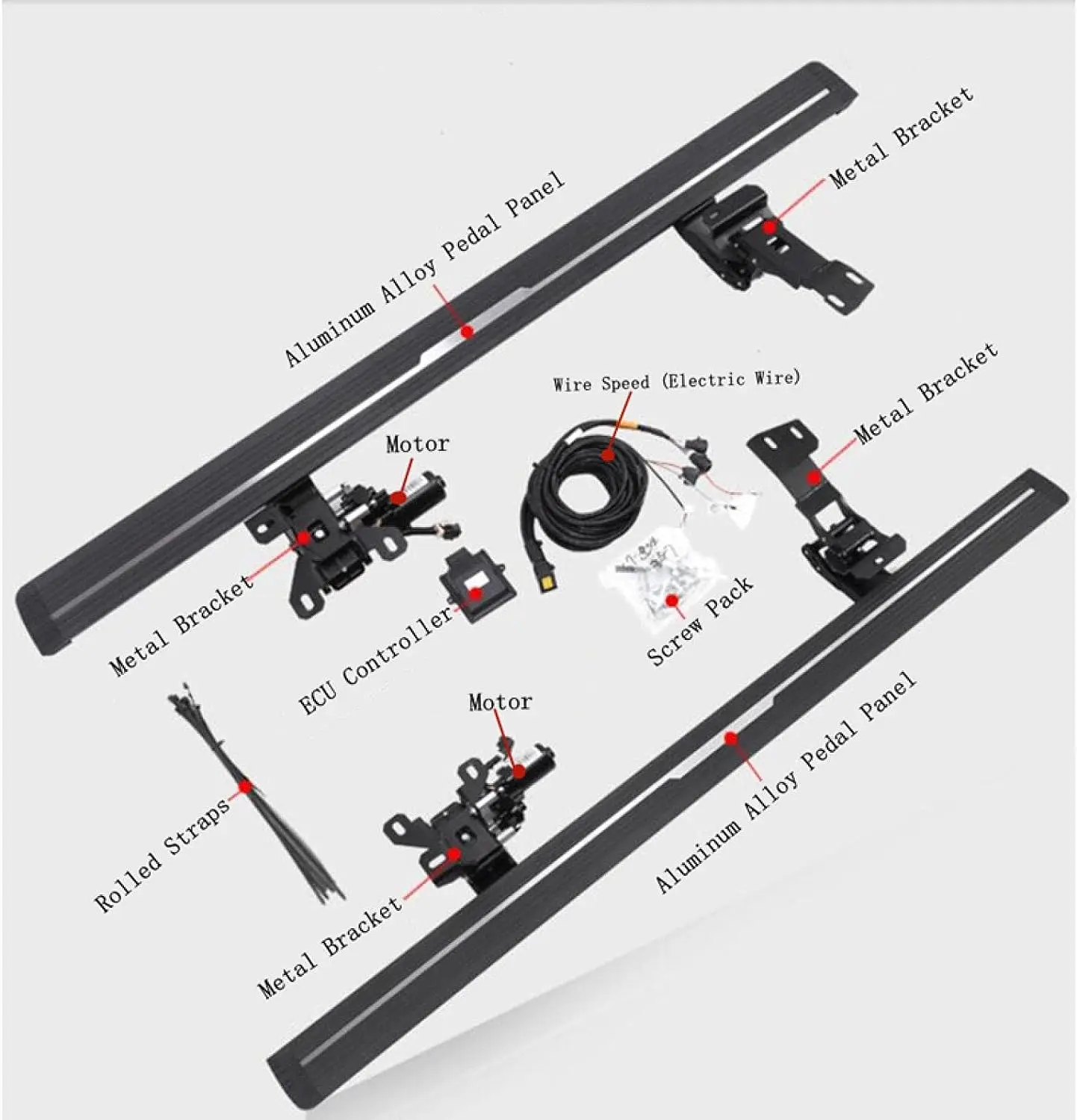 electric side steps sliding side bar car modification parts power foot pedals foldable running boards for hilux