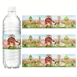10pcs Farm Animal Water Bottle Labels Stickers, Perfect For First Birthday Party Bottle Wraps Safari Animal Party Favors