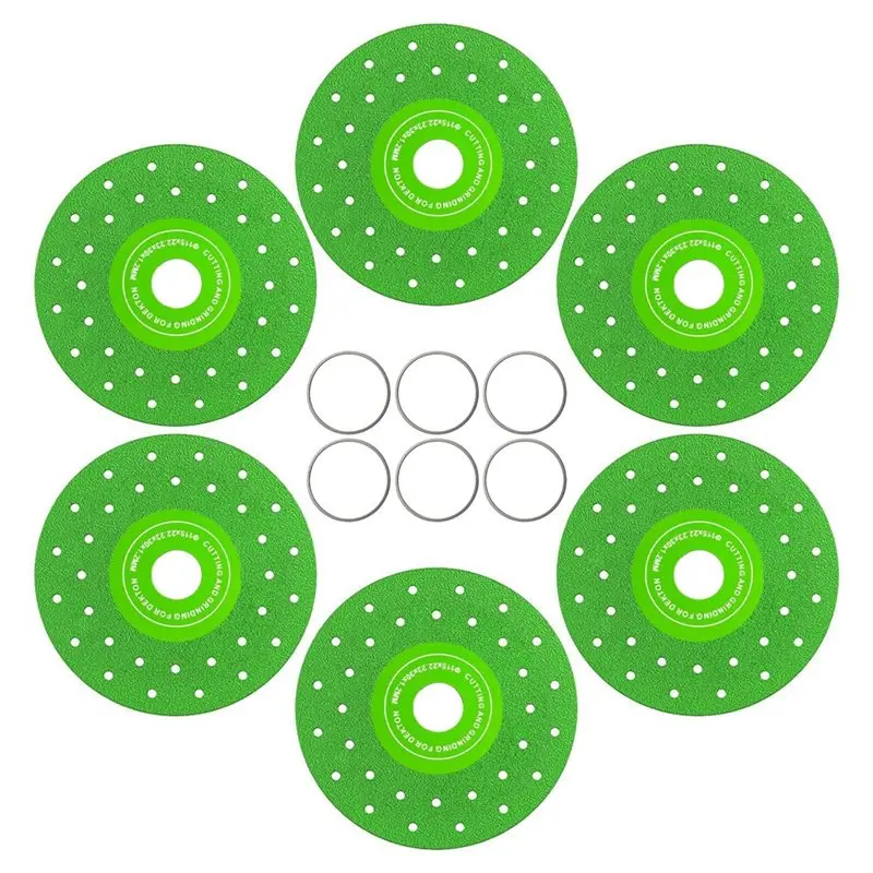 

JFB для угловой шлифовальной машины, диск для резки плитки 4-1/2 дюйма — оправка 7/8 дюйма, упаковка из 6 штук, предназначенная для фарфора, стекла и гранита