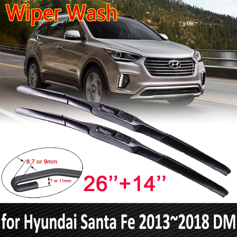 

Автомобильные стеклоочистительные полосы для Hyundai Santa Fe 2013 ~ 2018 DM IX45 ветрового стекла стеклоочистители автомобильные аксессуары j крючок 2014 2015 2016 2017