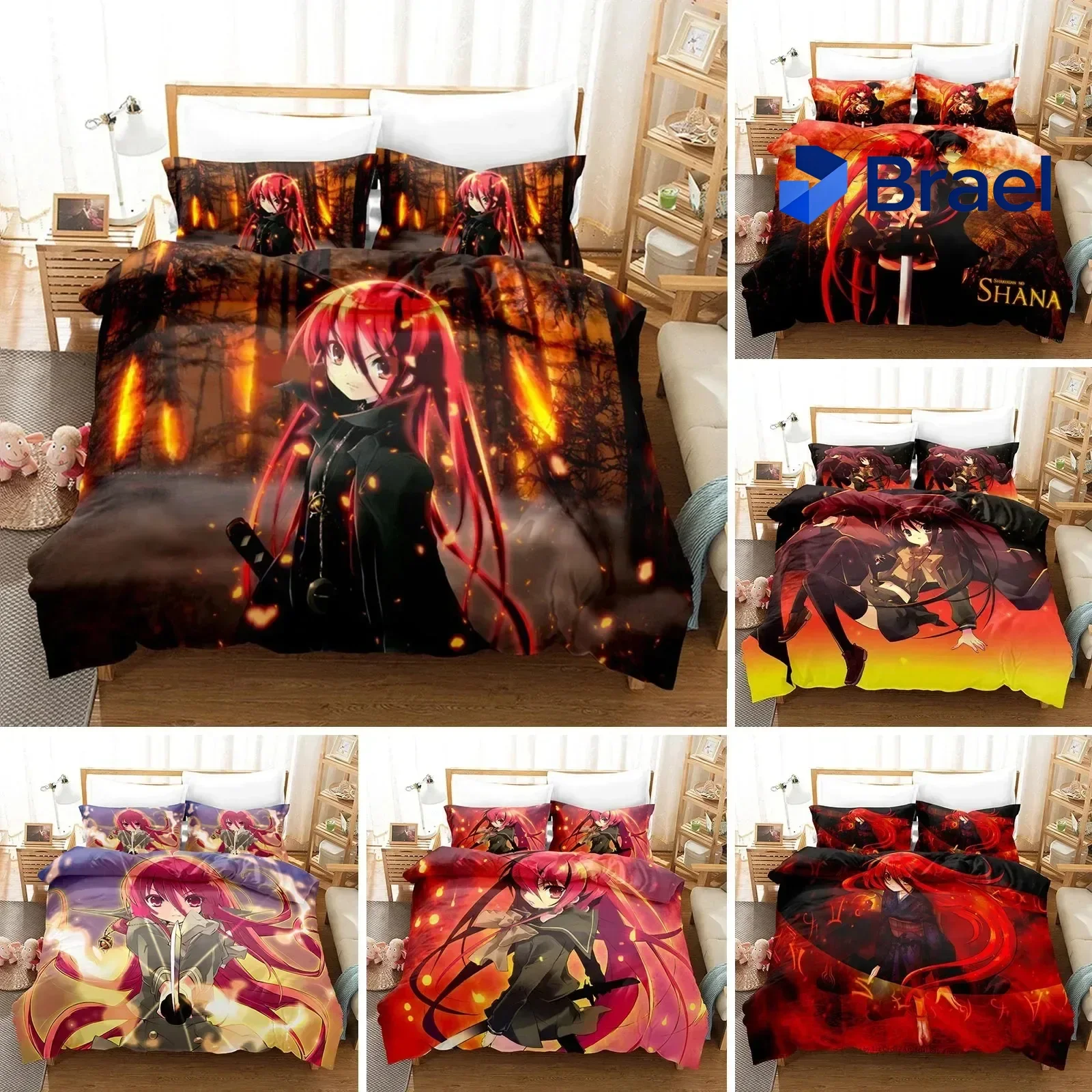 Exquisite Shakugan No Shana Bedding Set Anime Bed Linen Quilt Duvet Cover Sets Home Decor Single Queen King Size Gift Kawaii Gir