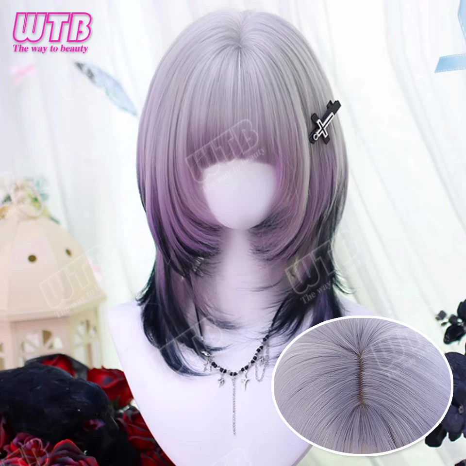 

WTB High-Grain Gradient Synthetic Lolita Wig Gradient Wig with Bangs Suitable for Women Girls to Wear for Holidays and Cosplay