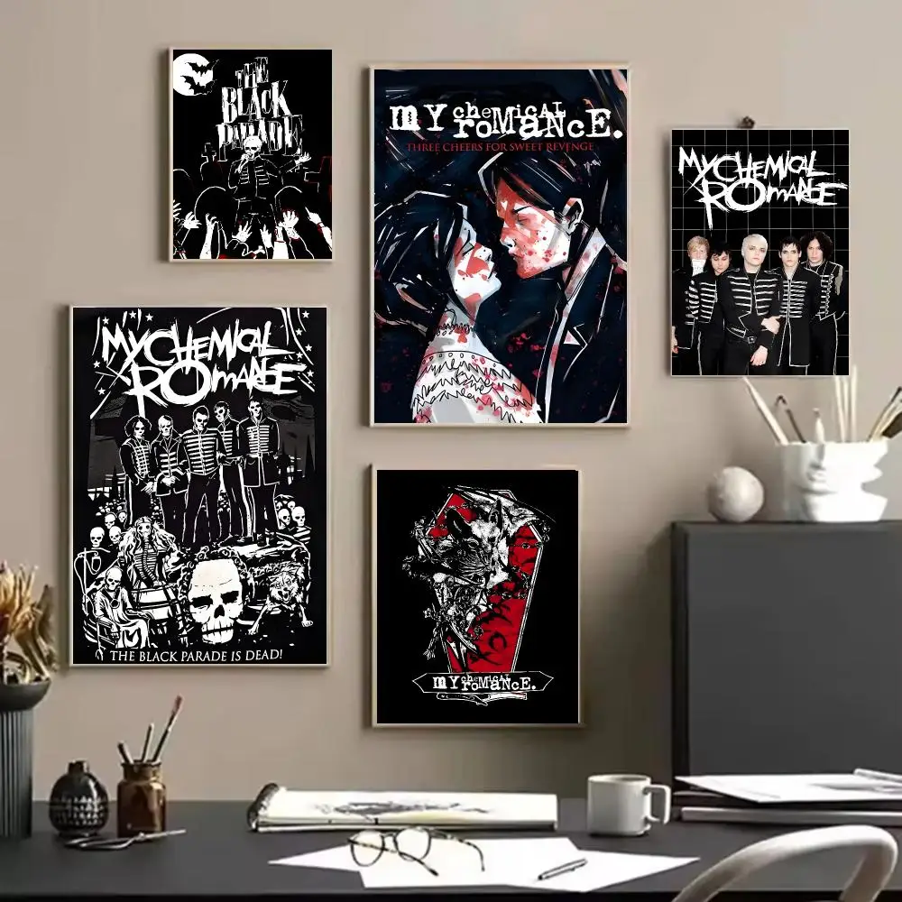 Alternative Rock Band M-my Chemical Romance Poster Lightweight PP Wall Sticker Decor Gift for Bedroom Study Room