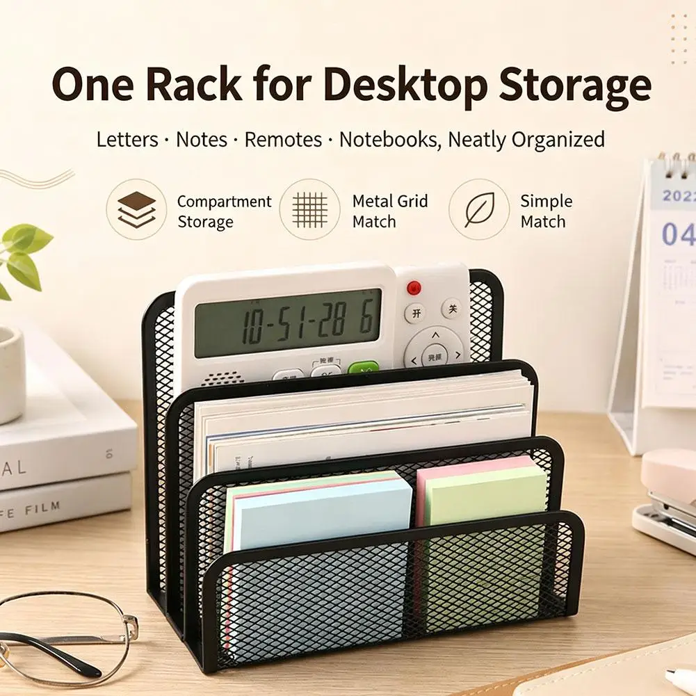 Papers Trays Notebook Stand Rack Desk 4-layer Black Metal Iron Mesh Holder for Magazine Document File Book Rack Organizer Office