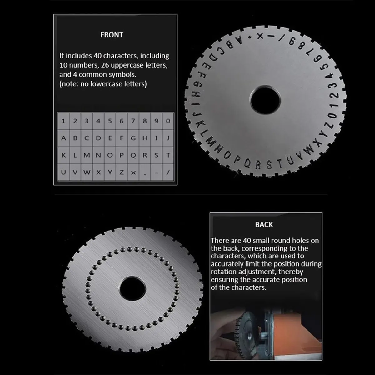 Top Sale Manual Marking Steel Stamp Wheel Accessories for Nameplate Metal Label Stamping Printer Machine 2mm