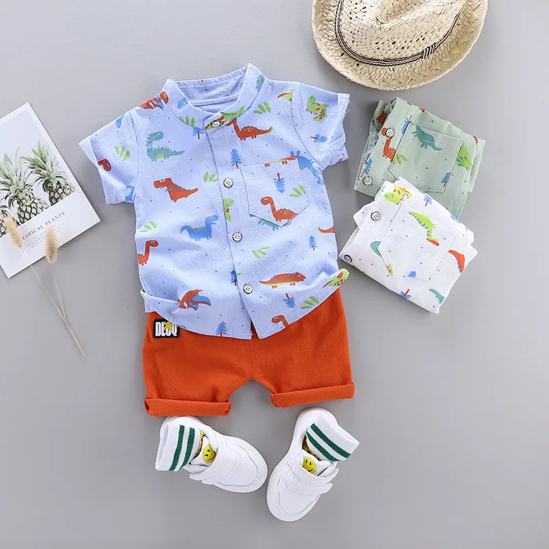 

New Summer Baby Clothes Suit Children Boys Cartoon Shirt Shorts 2Pcs/Sets Kids Clothing Infant Casual Costume Toddler Tracksuits
