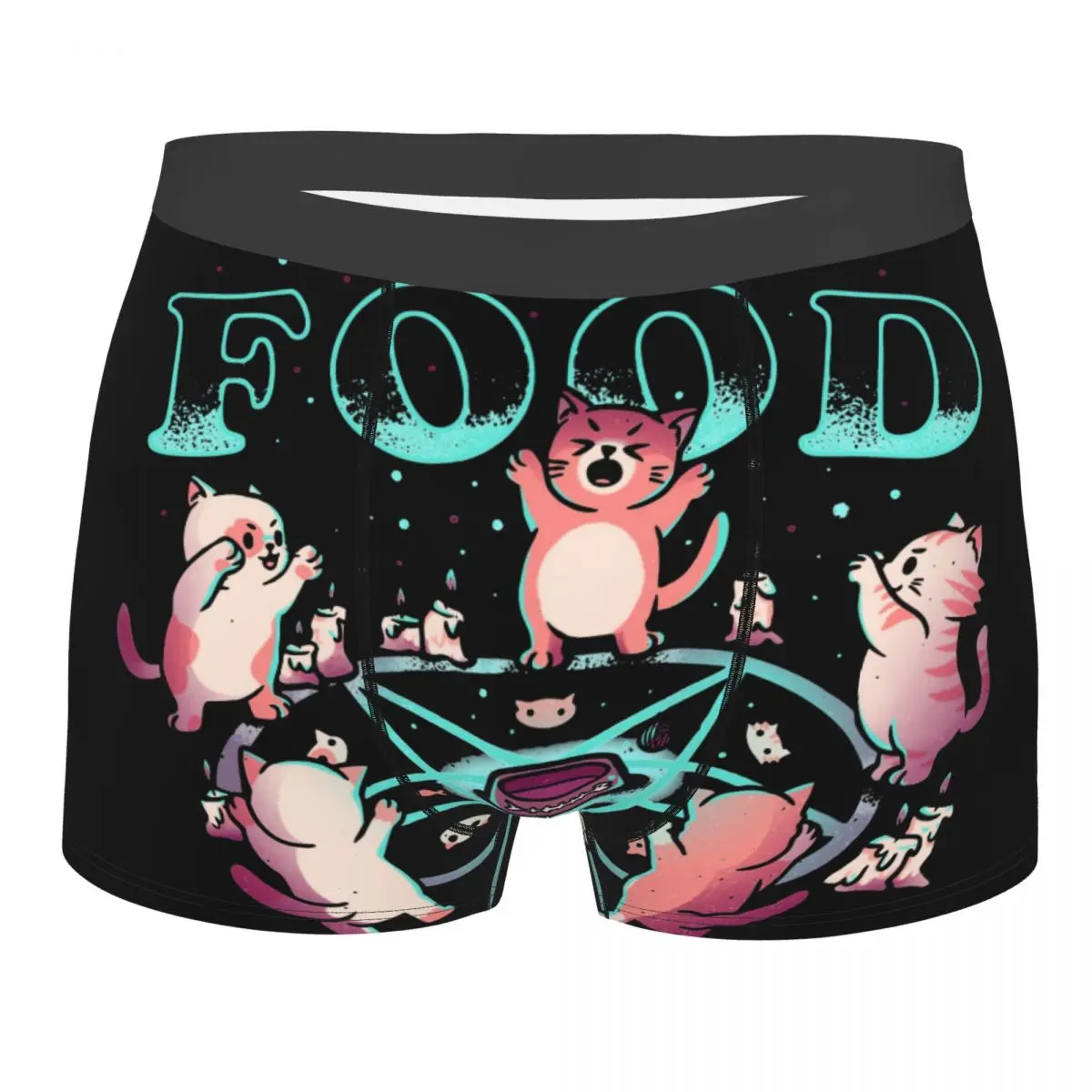 Bring Us All The Food Evil Cat Men's Underwear Japanese Japan Retro Monster Kaiju Boxer Shorts Panties Novelty Soft Underpants