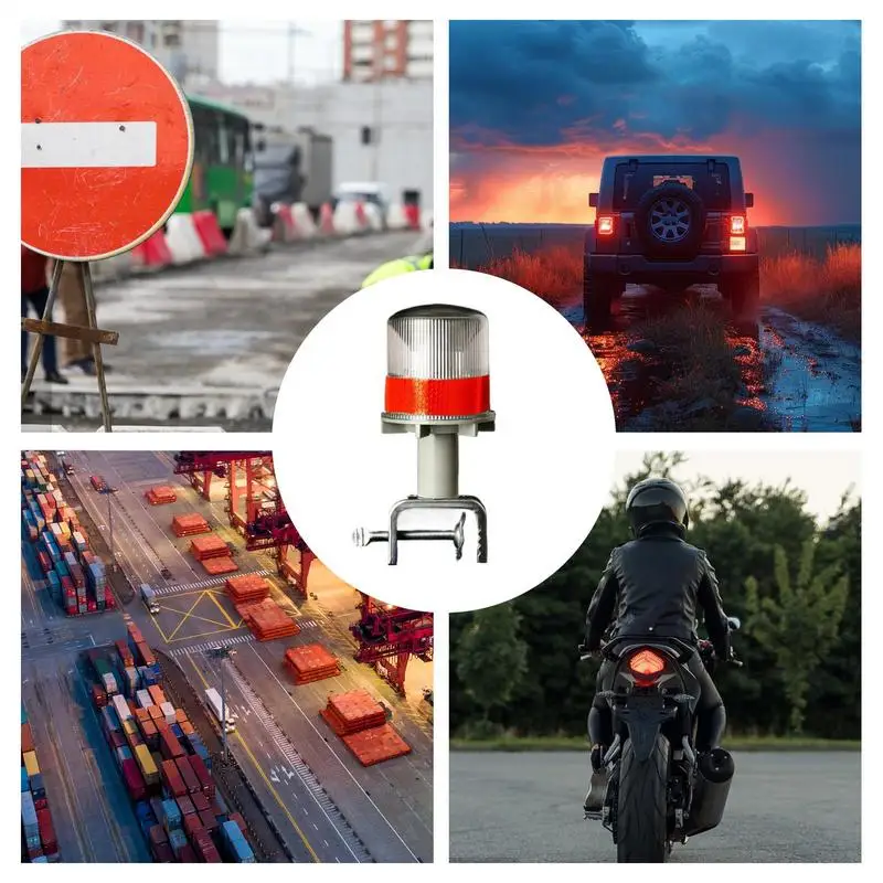 Warning Light Solar Stop Sign Flash Lamp Industrial LED Warning Lights Waterproof Safety Flashing Lamp For Traffic