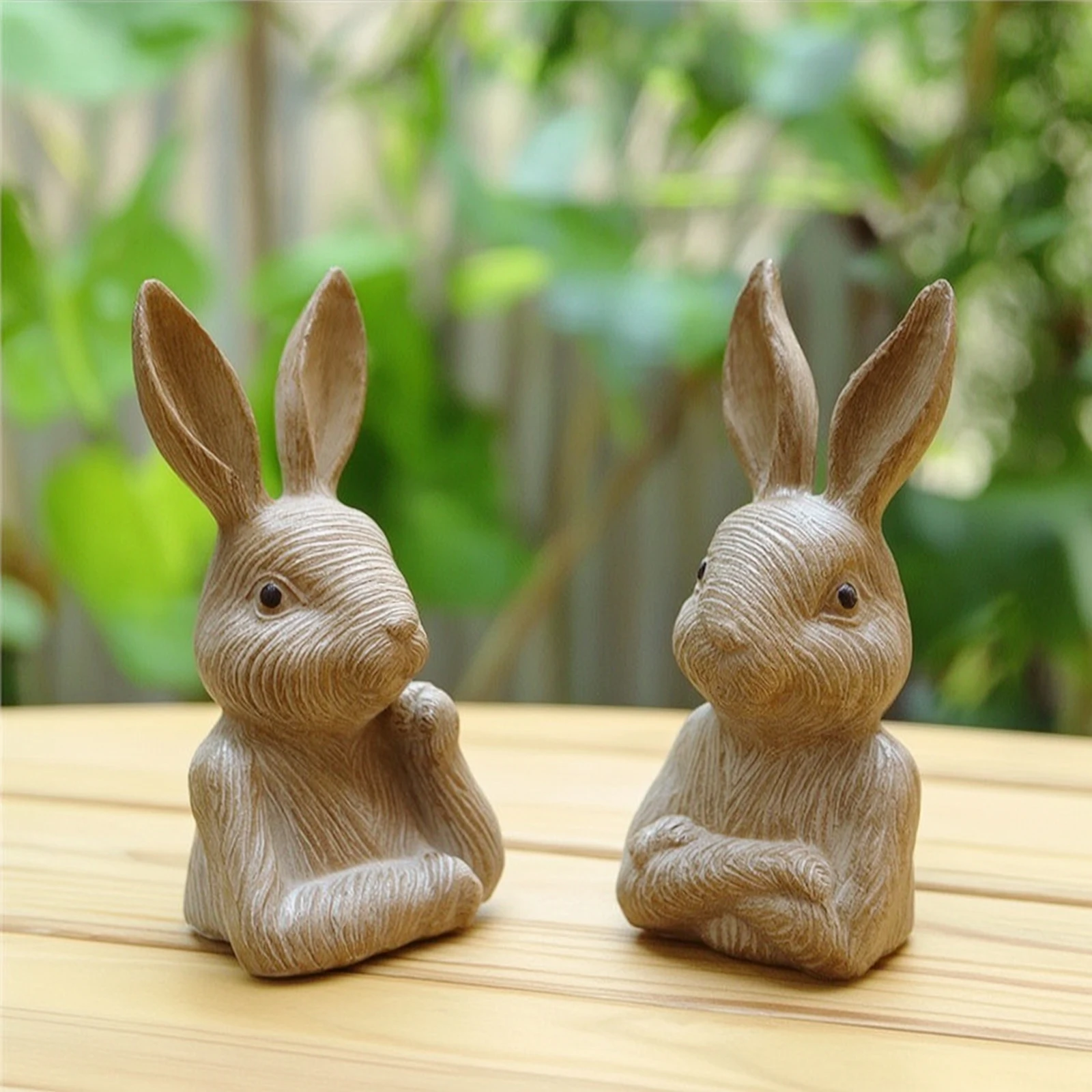 Rabbit Figurine Spring Bunny Figurine Rabbit Ornament Vintage Tabletop Ornament Small for Decorators, Shelf, Photo Styling
