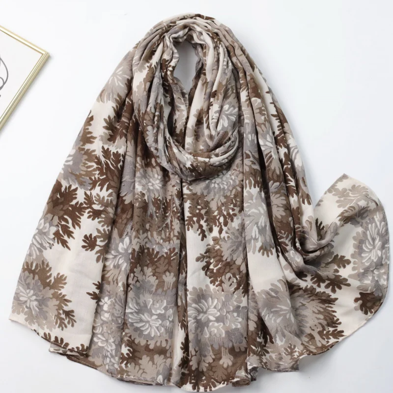 وشاح طويل مطبوع من القطن الساتان من Lin Hai، بث مباشر من المصنع، عطلة السفر، دافئ للنساء S