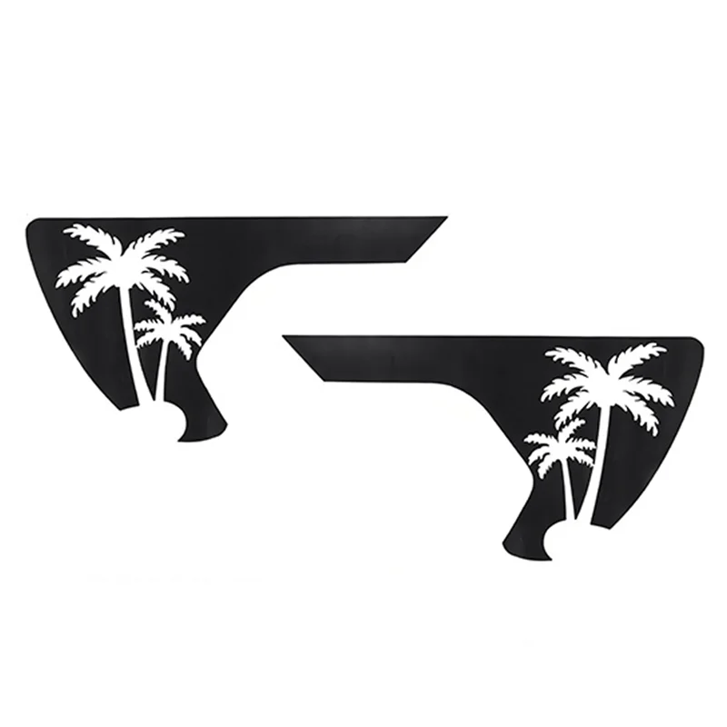 

R2-Side Fender Vent Coconut Trees Decals, Precut Black PVC Sticker For Jeep Wrangler JL / Gladiator JT 2018-2024 Parts Accessori