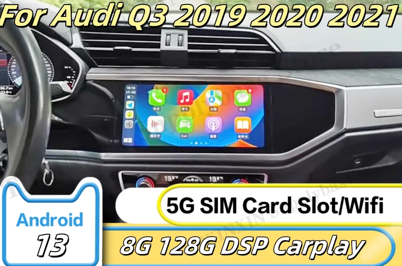 

Car Radio With BT 5.0 Wifi Carplay Multimedia Android For Audi Q3 2019-2021 GPS Navigation Radio Coche Player Stereo Head Unit