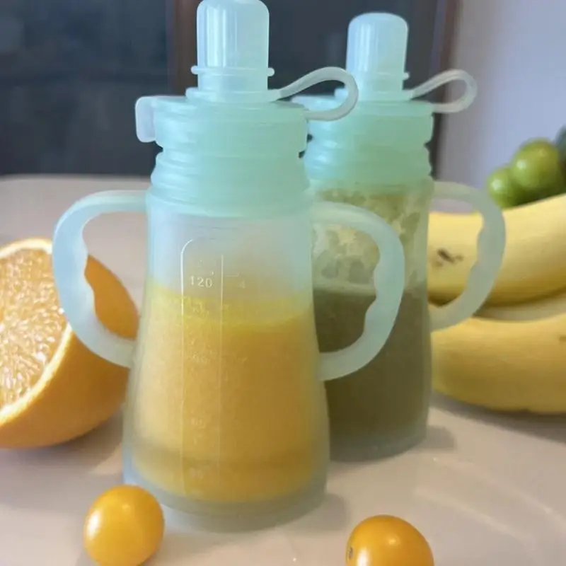 

95AE Portable Silicone Baby Bottle 120ML Large Capacity Enjoy Easy Feeding
