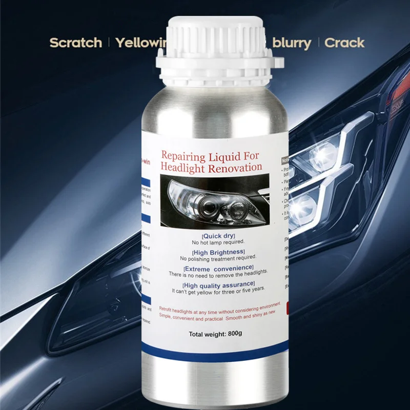 800ML Car Headlights Restoration Liquid Polymer For Headlight Polishing Repair Evaporator Liquid Fumigation Varnish Car Products