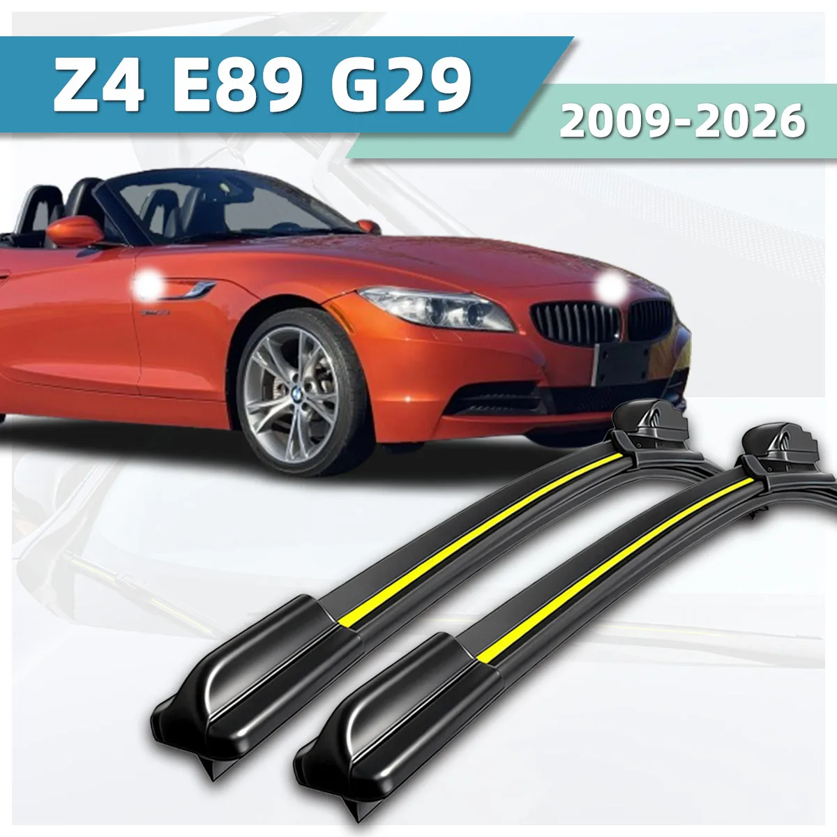 2 Stück Scheibenwischer für Auto-Windschutzscheiben, geeignet für BMW Z4 E89 G29 (2009–20126), geräuscharme und langlebige Zwei-Wege-Wischer aus Naturkautschuk