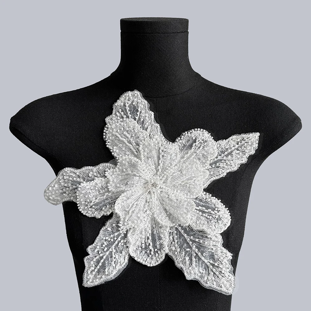 1 Stück DIY Pailletten Perlen Spitze Lyer Patches Kristall Reparatur – Detail 1