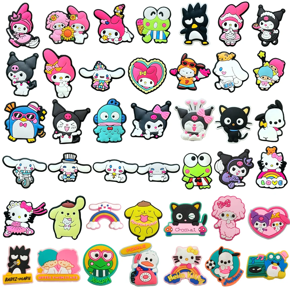 

42 шт./компл. подвески для обуви Sanrio, аксессуары, украшения для обуви из ПВХ, браслет с пряжкой, подарки для рождественской вечеринки