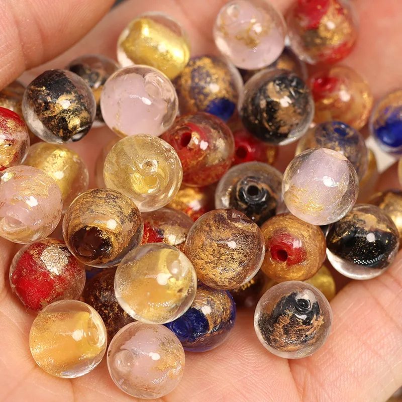 Round 8mm 10mm Handmade Lampwork Glass Loose Beads for Jewelry Necklace Earring Making DIY Crafts Findings