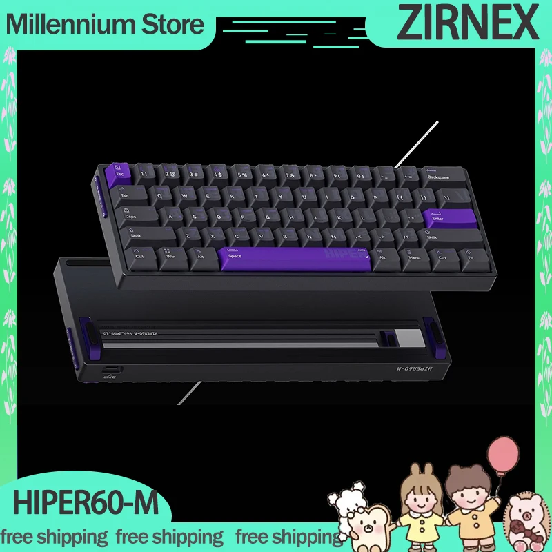 Zirnex Hiper60-M Magnetic Switch Keyboard Rgb 8k Wired Gamer Keyboard 61keys Pbt Keycaps Aluminum Customized Pc Accessory Gifts