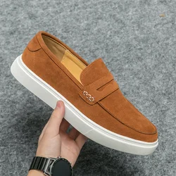 Men Fashion Casual Men's Vulcanized Shoes One Step Drive Easy Outdoor Shoes Black Brown Size 39-44 Men Shoes