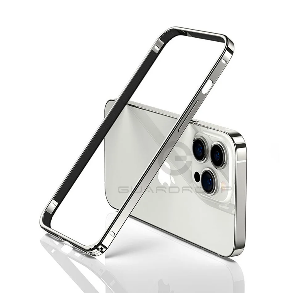 Luxuriöser Leichter Aluminium-Metallrahmen für iPhone 12 13 14 Plus 15 16 17 18 Pro Max Stoßfänger-Hülle Dünne Legierung Rückseiten-Schutz-Zubehör