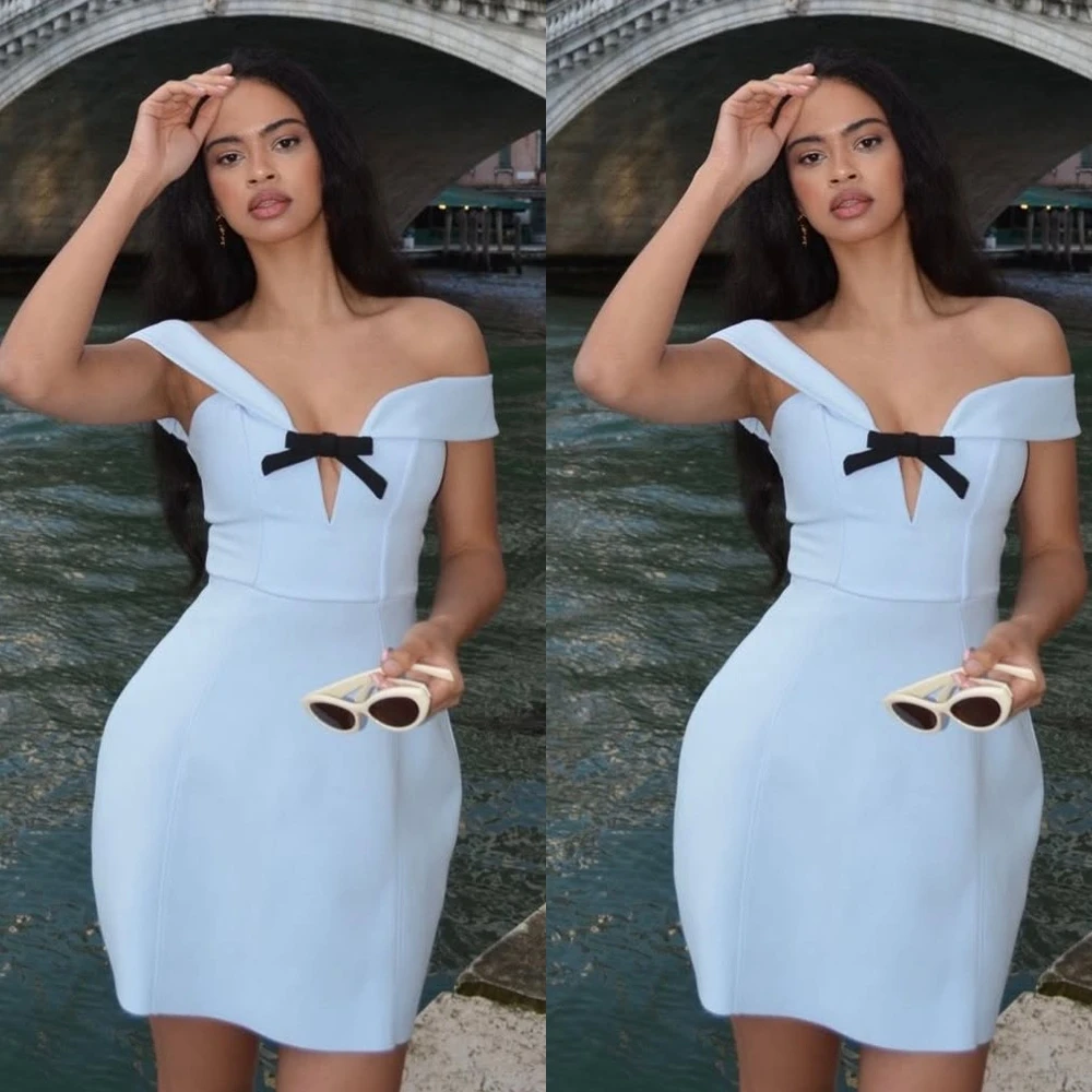 Aangepaste rechte boothals kapmouw elegante avondjurk delicate klassieke beroemdheidsjurken mode temperament feestjurk