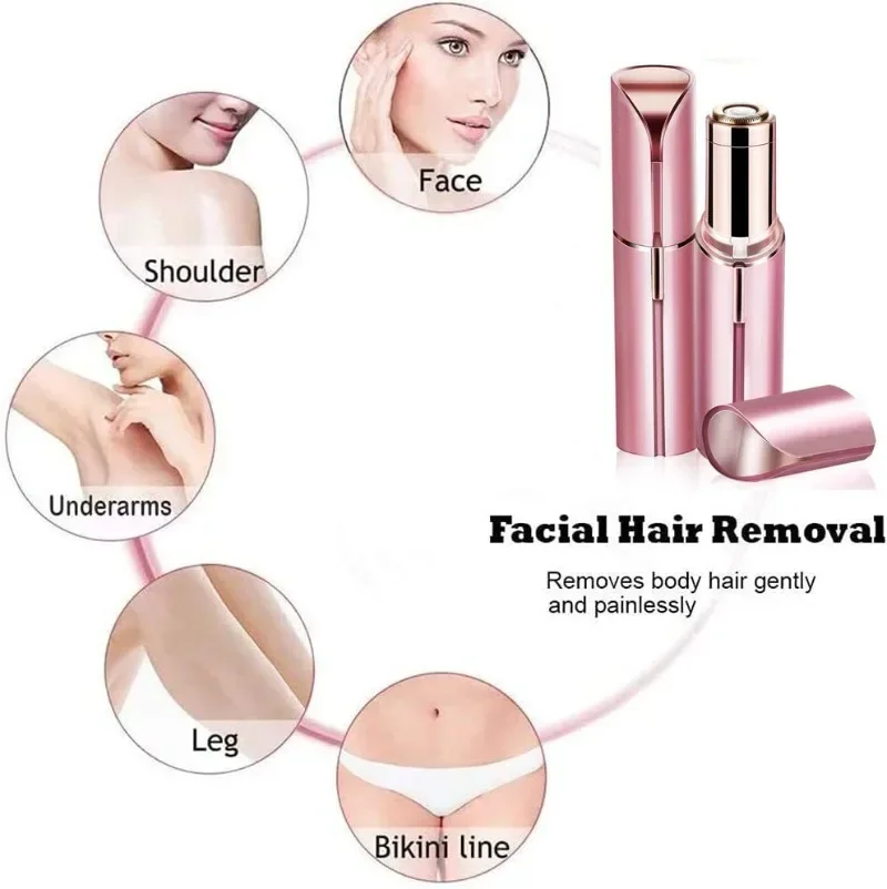 Eyebrow Trimmer Mini Electric Eye Brow Epilator Lipstick Shape Hair Removal Portable Women Painless Face Hair Eliminator