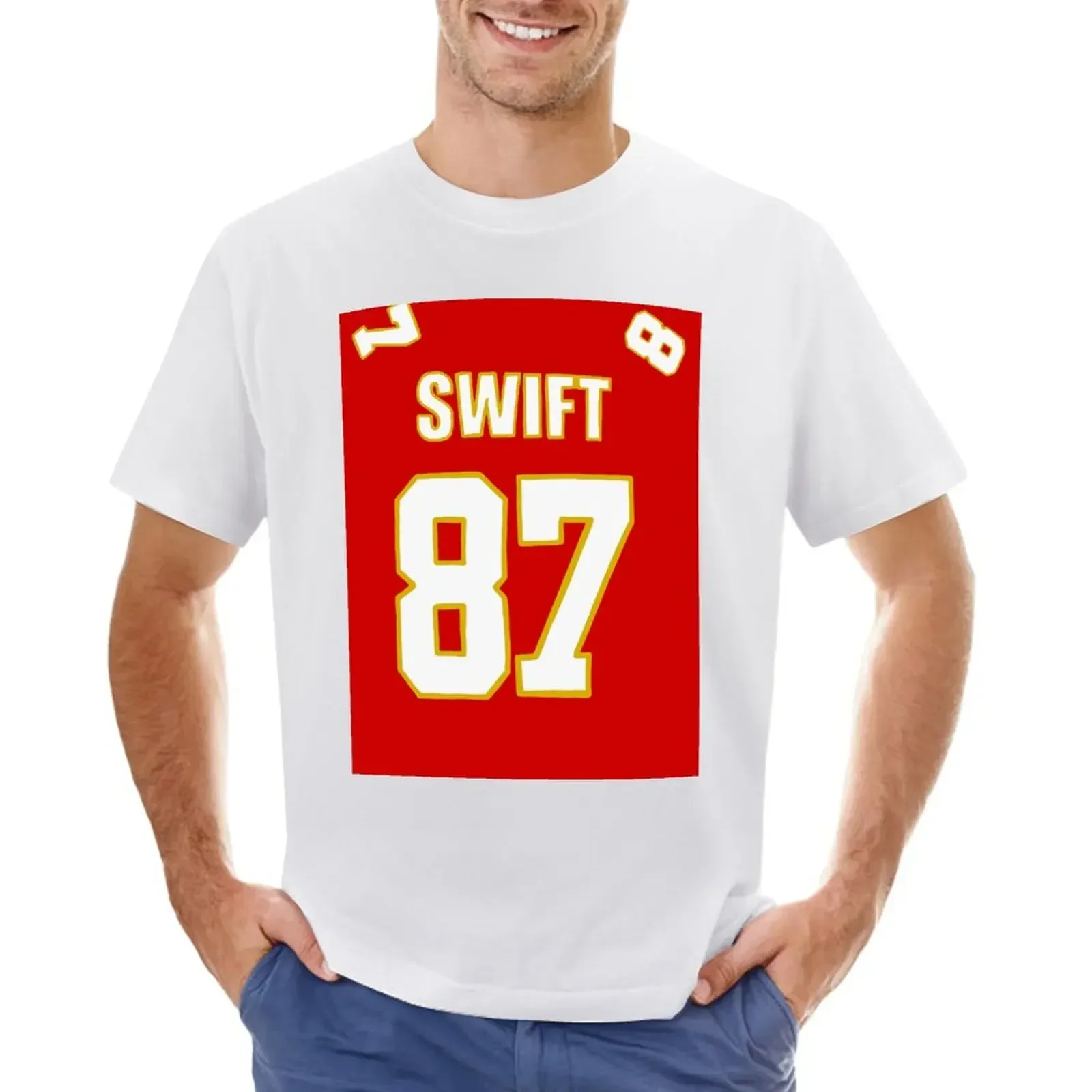 Swift Kelce Jersey T-shirt new edition boys animal print tees plain white t shirts men