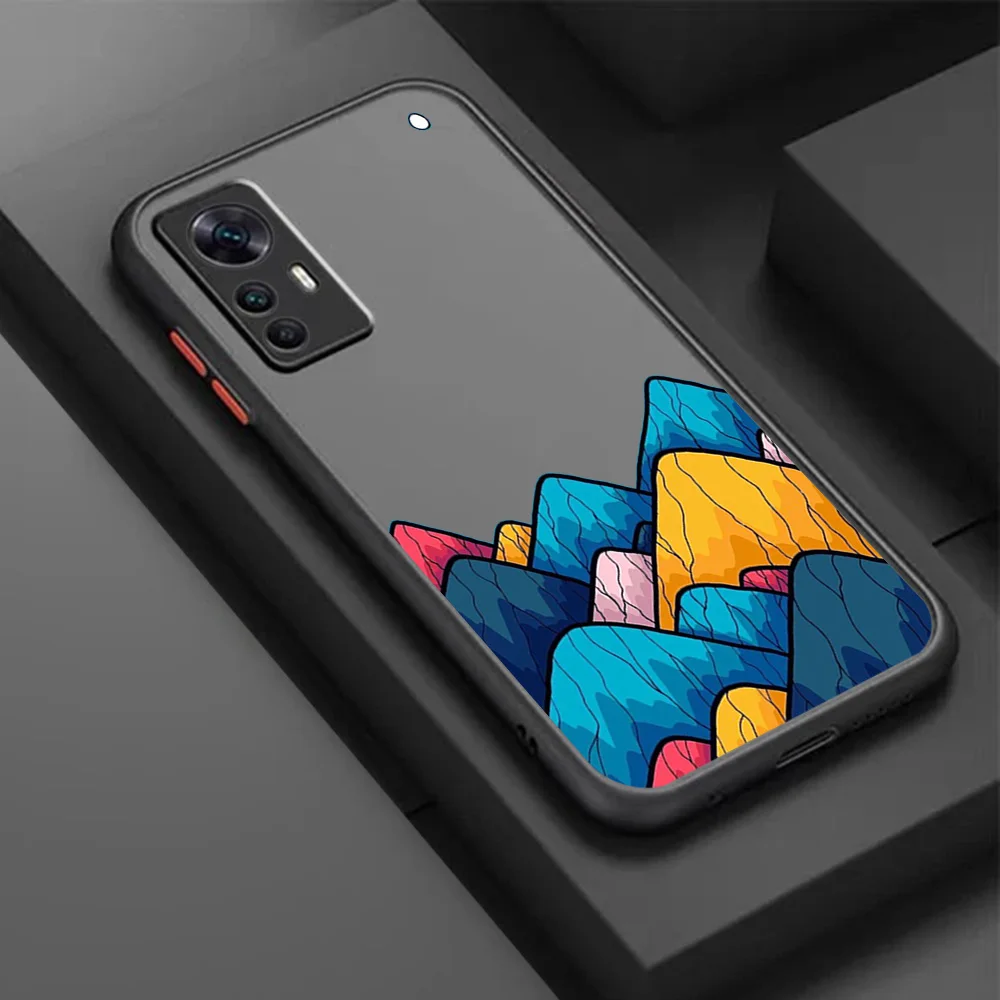 Phone Case For Xiaomi 10t Redmi Note9 10 Pro 9t 9a 9c 10a 10c 9s 10s 8 7 8t Note10 Snow Mountain Volcano Black Translucent Cover