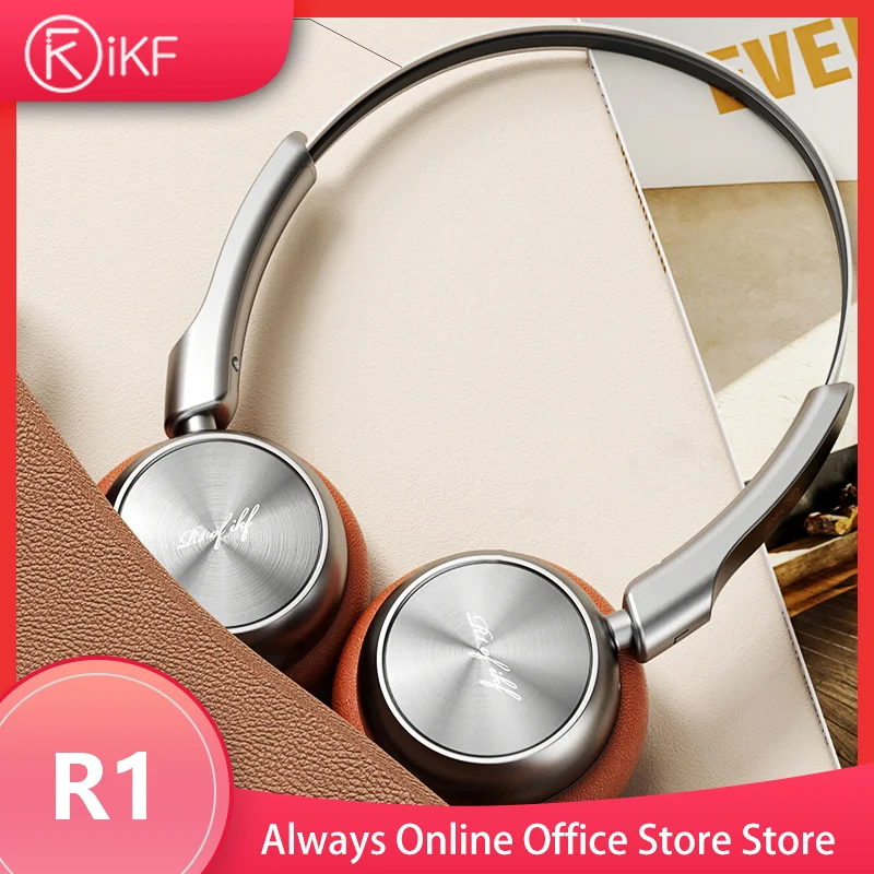 

ikf R1 Retro Wireless Bluetooth Headphone Lightweight Design Headset Metal Design Hifi Quality Tone Ipx5 Fashionable Girl Gift