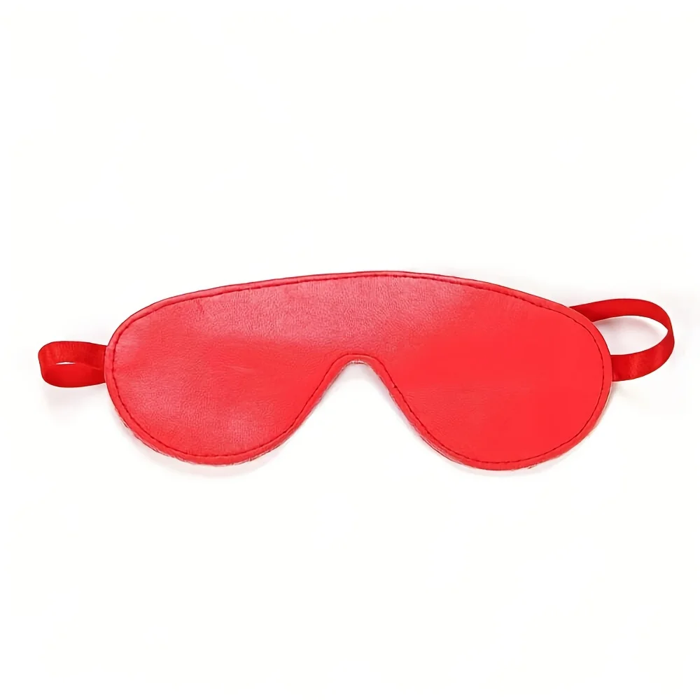 Sexy Blindfold Mask PU Leather for Women Men Solid Blindfold Sleep Eyeshade Couple Love Game