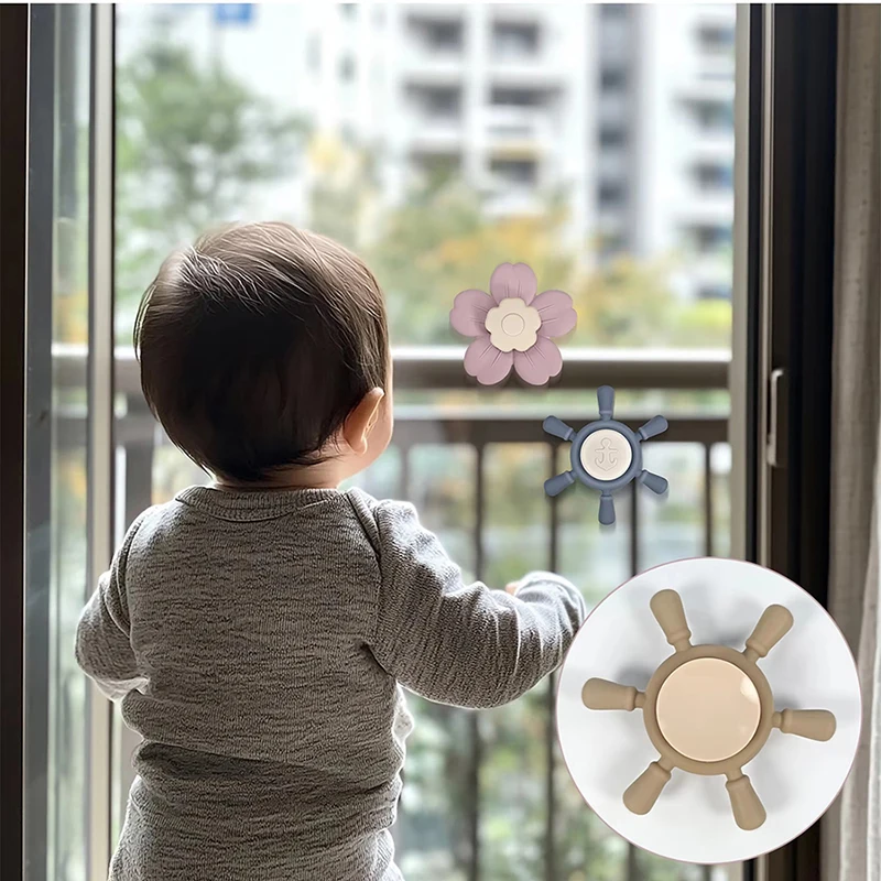 Jouet Spinner à ventouse en Silicone pour bébés enfants, voiture, Table de voyage, chaise haute, fenêtre sensorielle, hochets de dessin animé, jouet éducatif Fidget