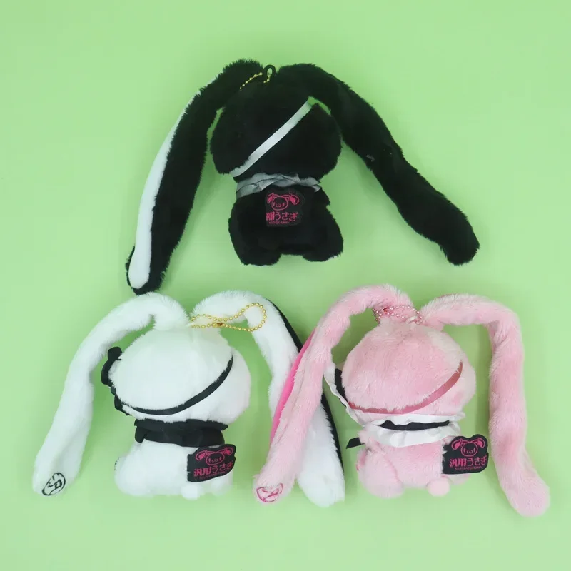 Kawaii Goth Pink Bunny Gloomys Bären-Augenmaske Plüschtier Schlüsselanhänger Allzweck-Hasen-Augenklappe Stofftier Plüsch-Rucksackanhänger – Detail 3