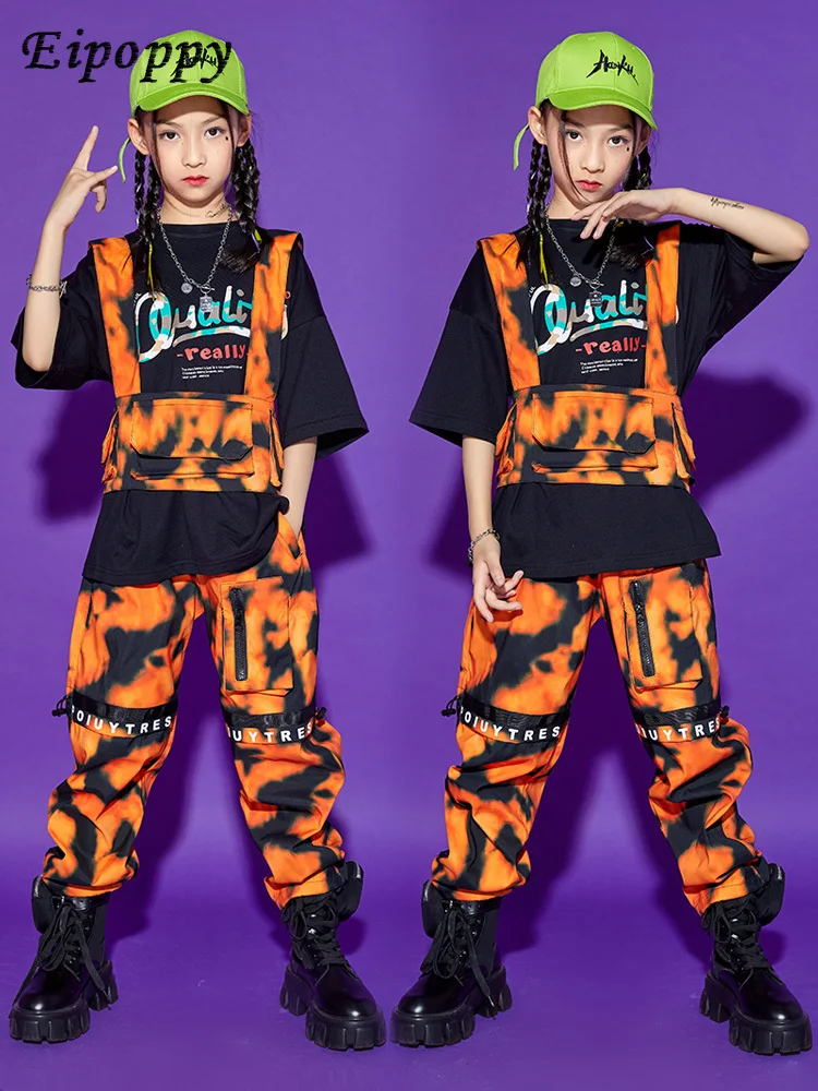 Модный брендовый Детский костюм в стиле хип-хоп для мальчиков, камуфляжная Функциональная сумка для девочек, костюм для джазовых танцев и представлений
