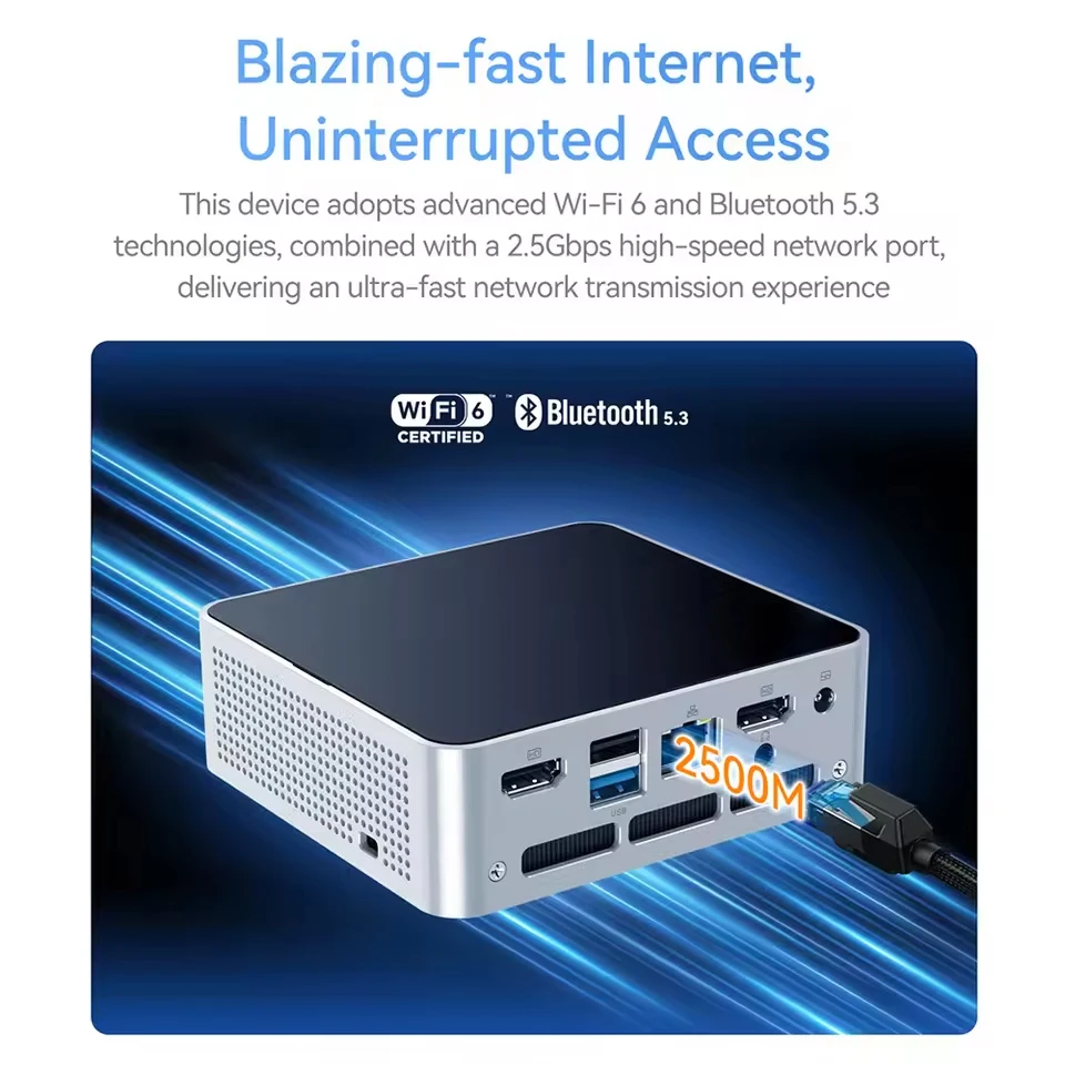 ERVPES M1 NEW Mini PC Intel I5-8257U Windows 11 Pro 4-Core 8-thread 8GB + 256GB / 16GB + 512GB WiFi 6 Mini Computer PC