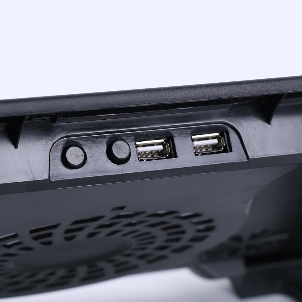 

Охлаждающая подставка для ноутбука с 5 вентиляторами, ультратонкая, тихая, со светодиодной подсветкой, двумя USB-портами, противоскользящая основа для черной охлаждающей подставки 15,6 дюйма