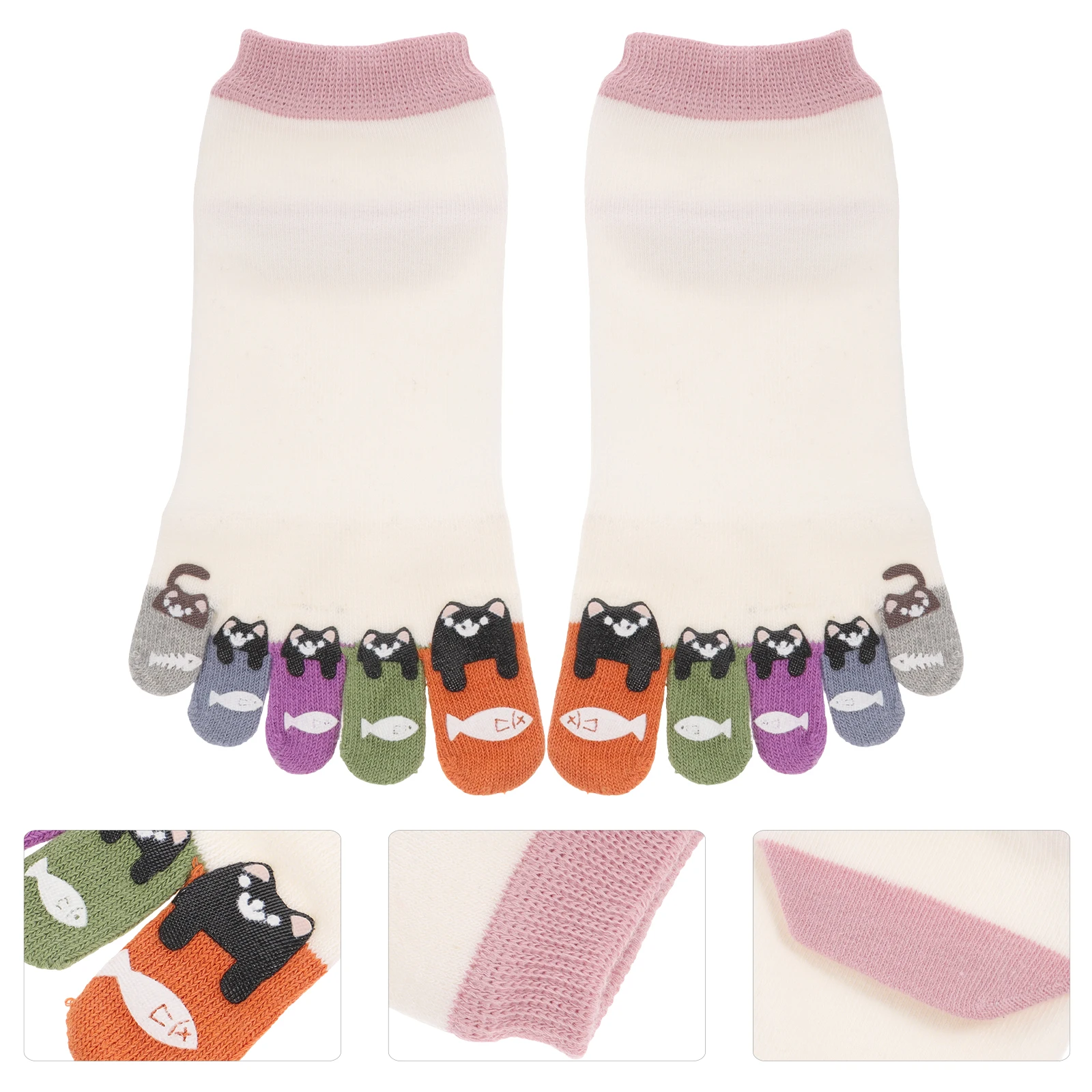 

1 Pair Toe Women'S Cute Running Fashionable Cotton Women Aesthetic With Toes Separated Socks For Teens Cotton Material