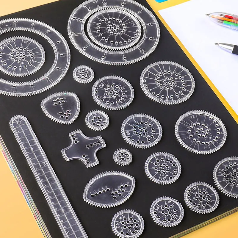 11/22pcs Spirograph Drawing Toys Set Interlocking Gears Wheels Geometric Ruler Drawing Accessories Creative Educational Kids Toy