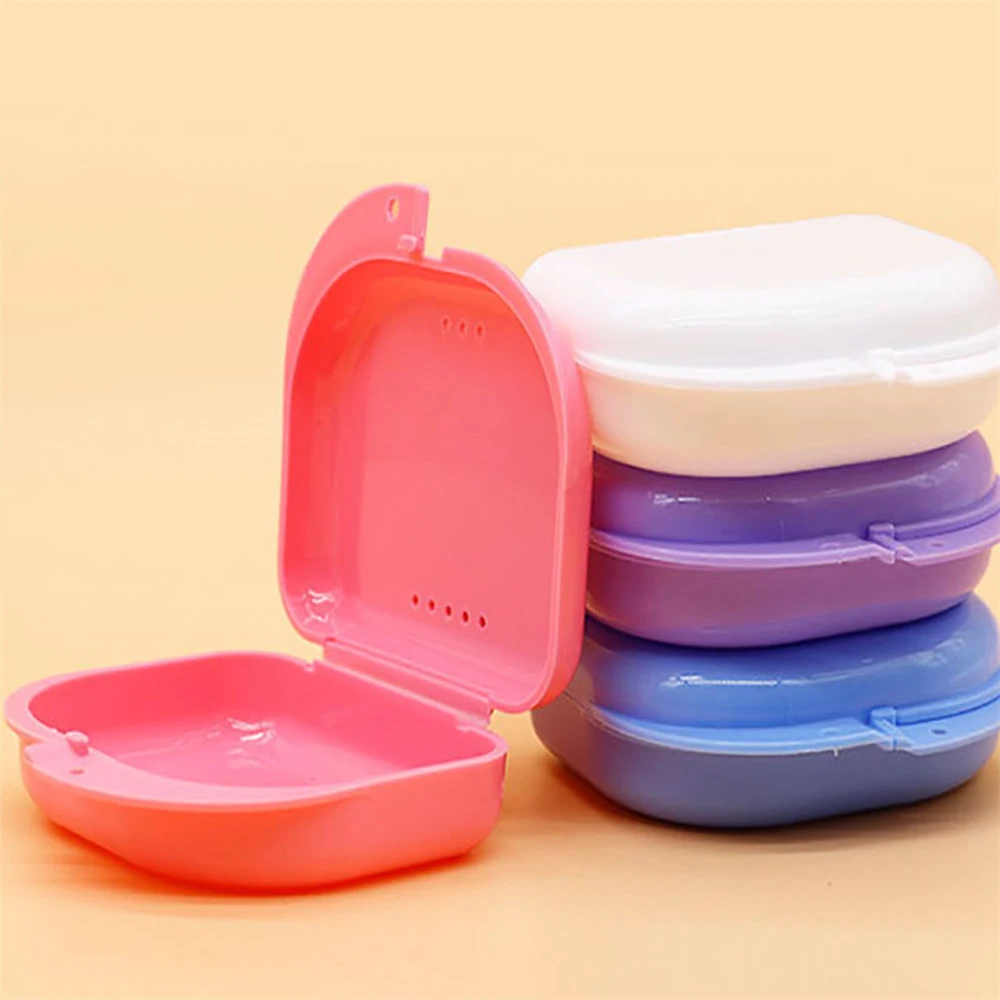 15pcs Denture Tray Box Dental Orthodontic Braces Retainer Case Vent Holes Dental Denture Box ​False Teeth Protective Case