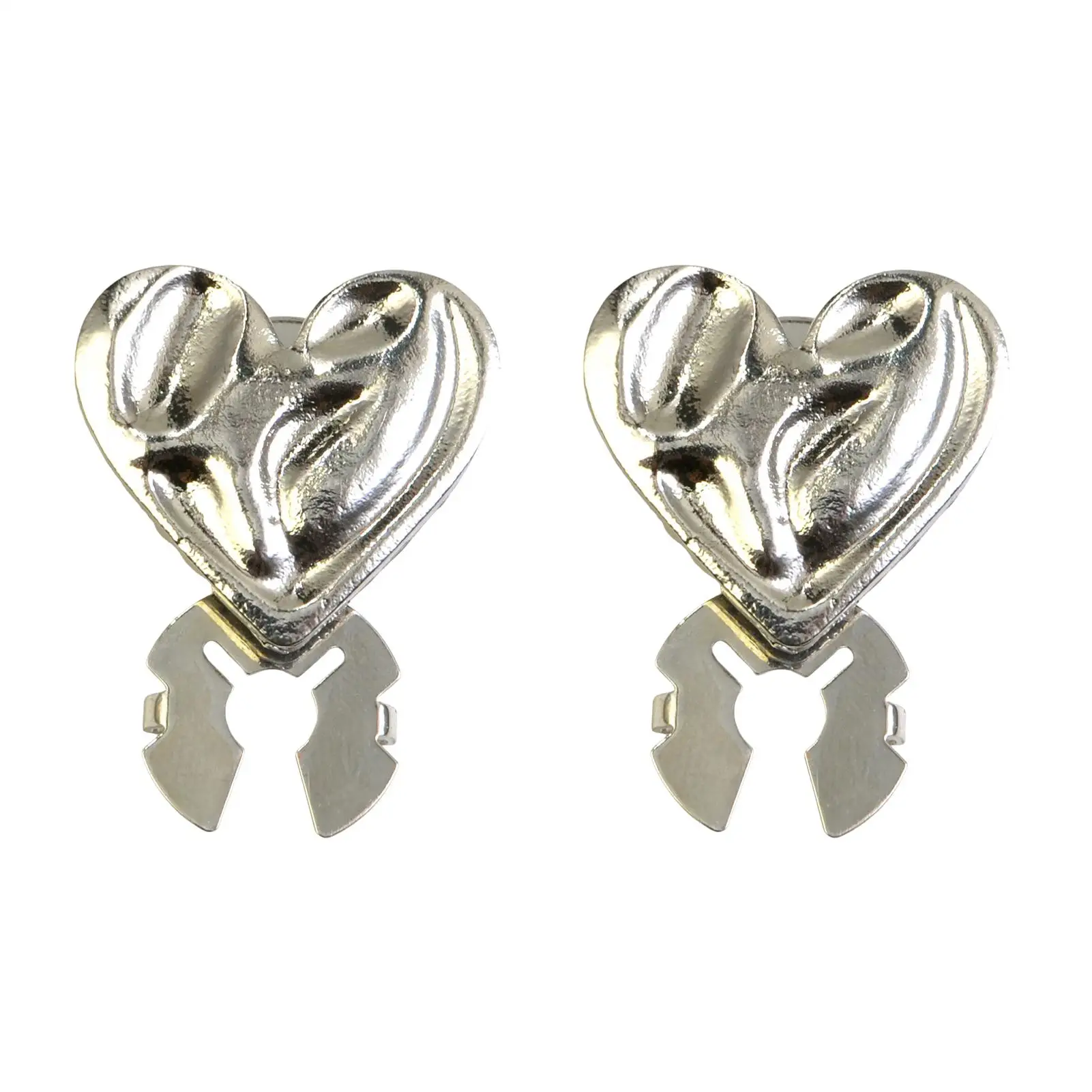 2pcs Alloy Button Covers Heart Shaped Decorative Brooch Cufflink Button Flap For Sewing Shirt Making Blouse Dress Coat Jeans