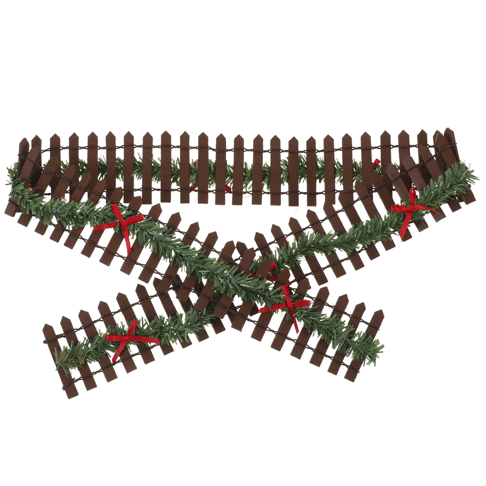 

Мини-забор для сада, аксессуары для микропейзажа, рождественские декоративные деревянные миниатюрные садовые ограждения, рождественское украшение