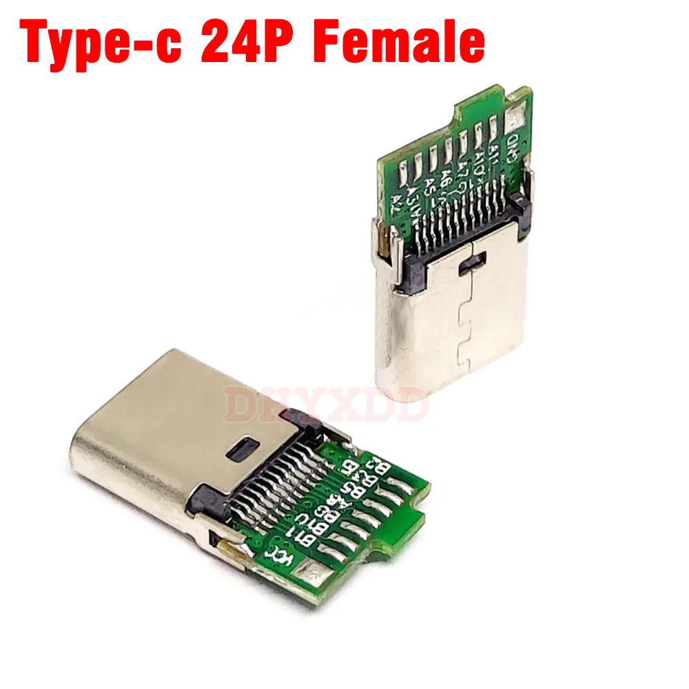 1 szt. TYPE-C żeńska podstawa z tablicą danych wysoki prąd złącze USB C 24P DIY Flash wtyczka ładowania szybki Port ładowania długość 9.3mm — zdjęcie 3
