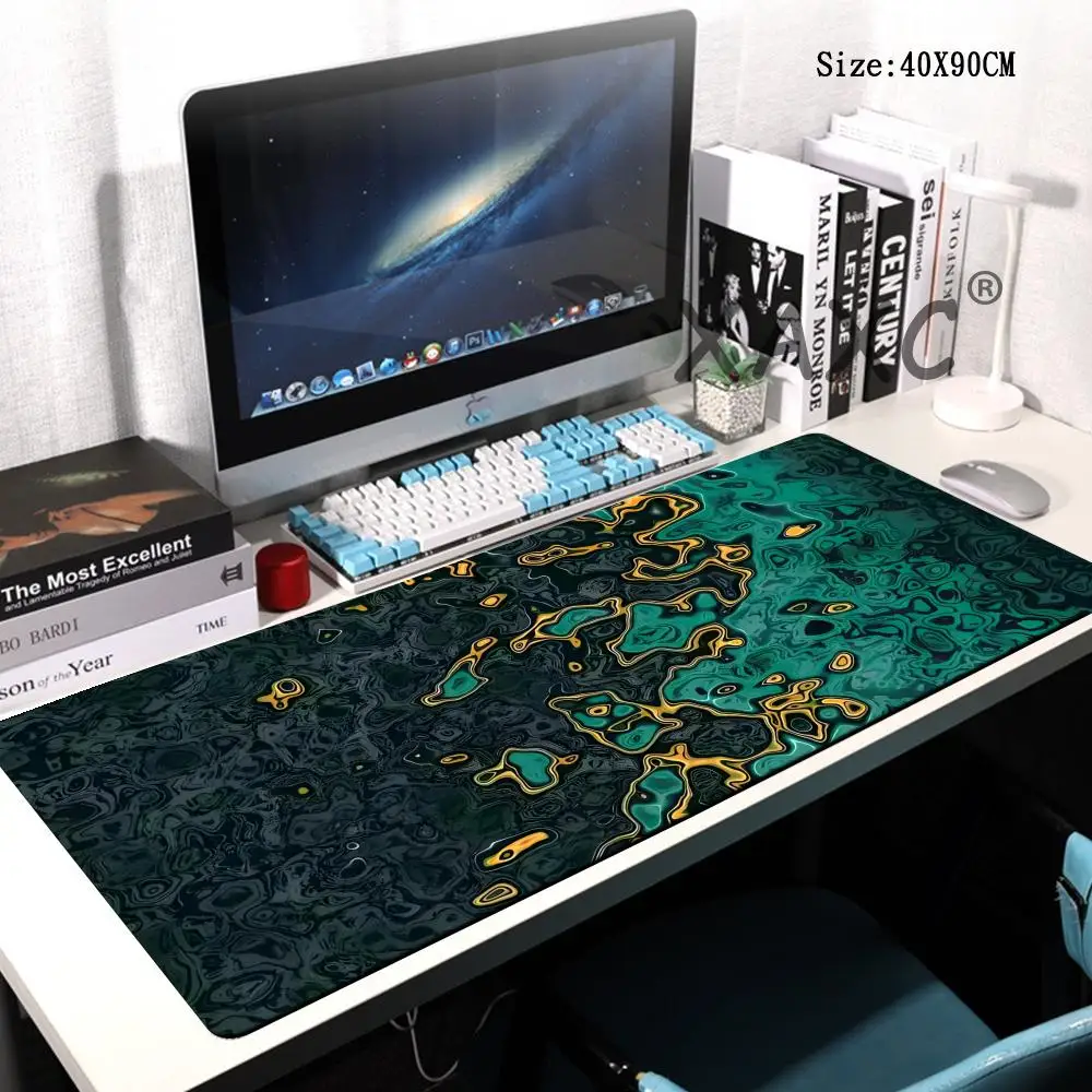 

Grand tapis de souris de jeu Black Waves, pour clavier d'ordinateur, XXL, avec bord cousu antidérapant HYBXAXC