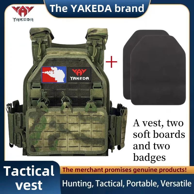 YAKEDA Tactical Vest 6094 Fast detachable light laser cut outdoor hunting black gear carry vest of high quality 1000d nylon