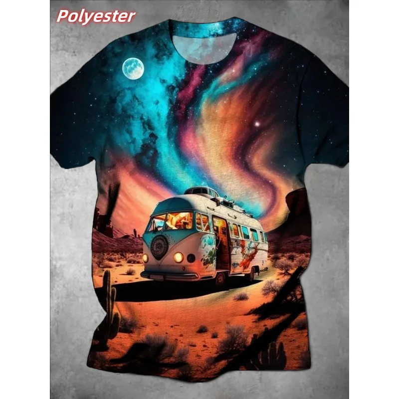 

Футболки с рисунком «Звездное небо» для мужчин, футболка с 3D принтом в стиле ретро, летние повседневные модные топы с круглым вырезом, уличные футболки с короткими рукавами