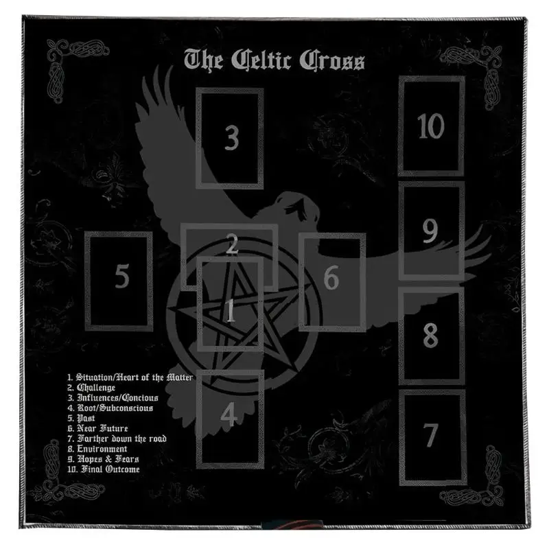 

652F Гобелен для гадания, карты Таро, скатерть, карты для чтения, принадлежности для колдовства