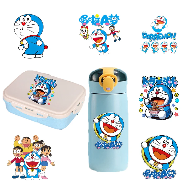 

Doraemon Tumbler Wraps Sticker Waterproof DIY Decals 3D Transfers Crystal Stickers Anime Cartoon Easy Peel Phone Case Stickers