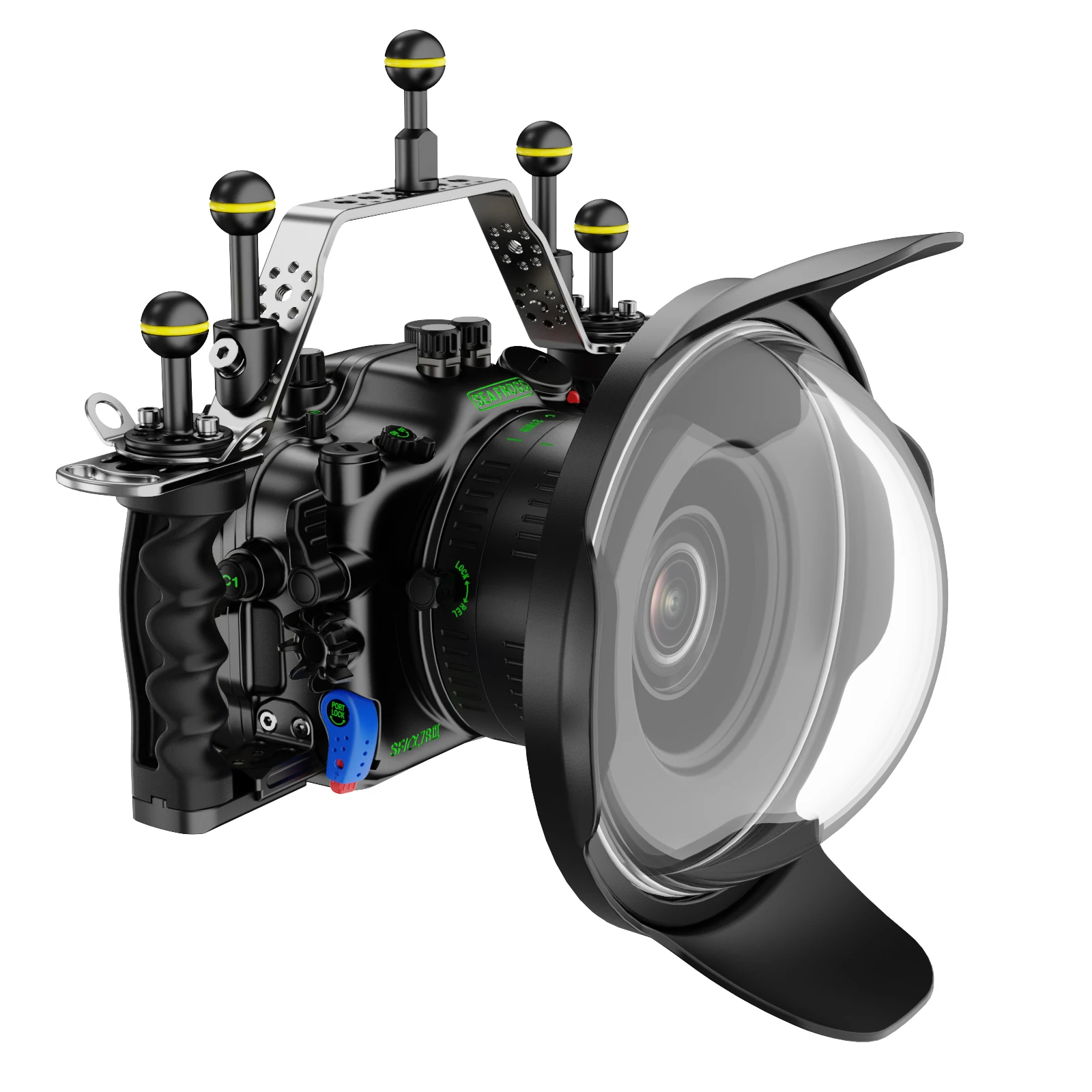 Seafrogs อลูมิเนียมกันน้ําสําหรับกล้อง Sony R III Professional Scuba Diving 100 m/328FT กล้องป้องกัน